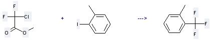 2-Methylbenzotrifluoride can be prepared by 1-Iodo-2-methyl-benzene with Chloro-difluoro-acetic acid methyl ester. 